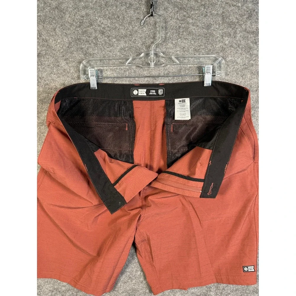 Salty Crew Mens‎ Hybrid Shorts Rust Orange Size 38 Quick Dry Stretch Walkshorts